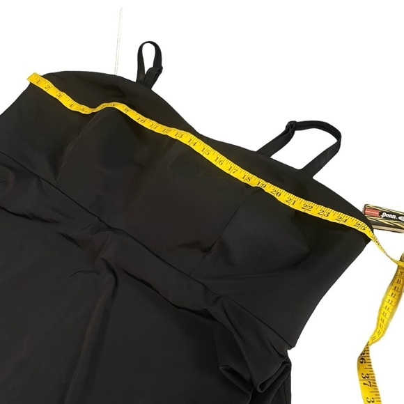 Swim by Cacique Black Wireless One Piece Lined Sleeveless Mini Swim Dress Sz 36 - Picture 11 of 15